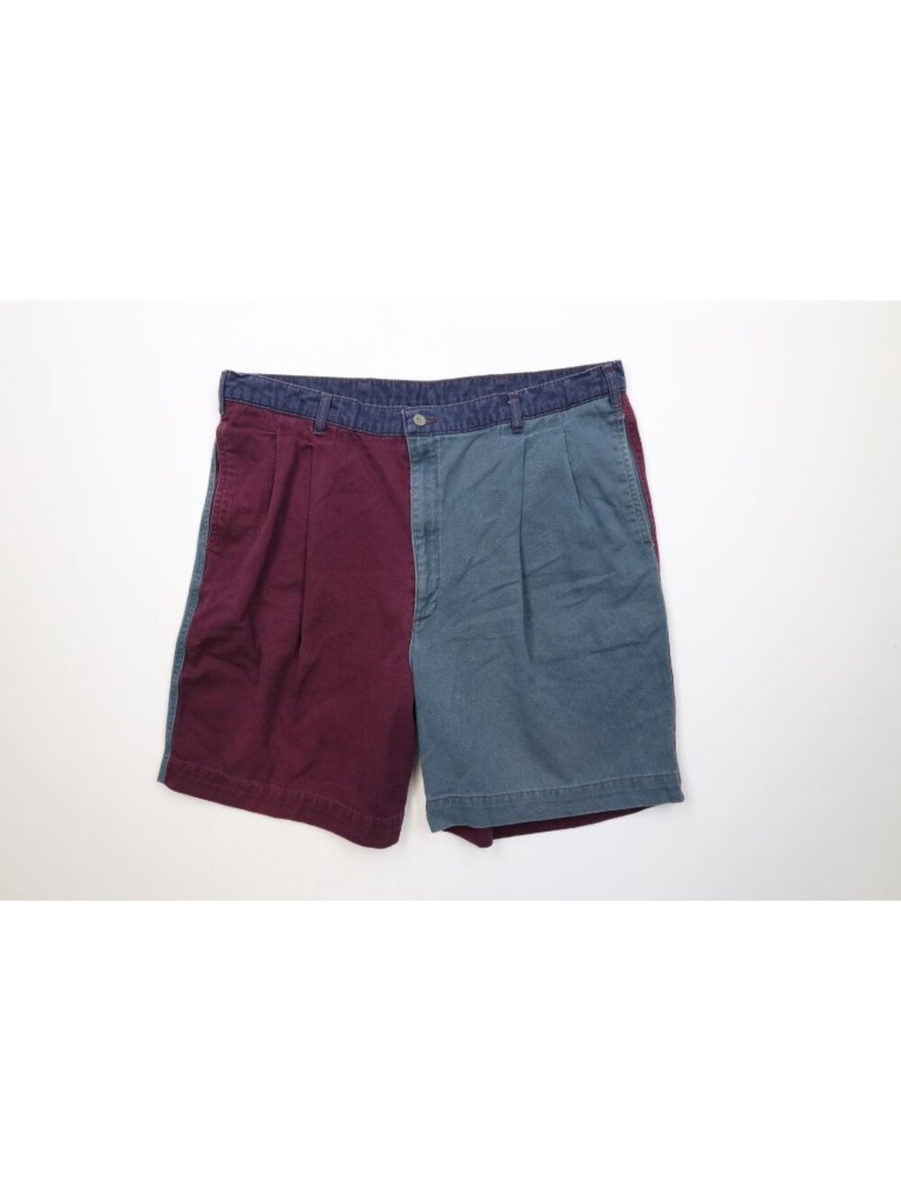 Vintage 90s Streetwear Mens Size 38 Faded Color Block Chino Golf Shorts Cotton